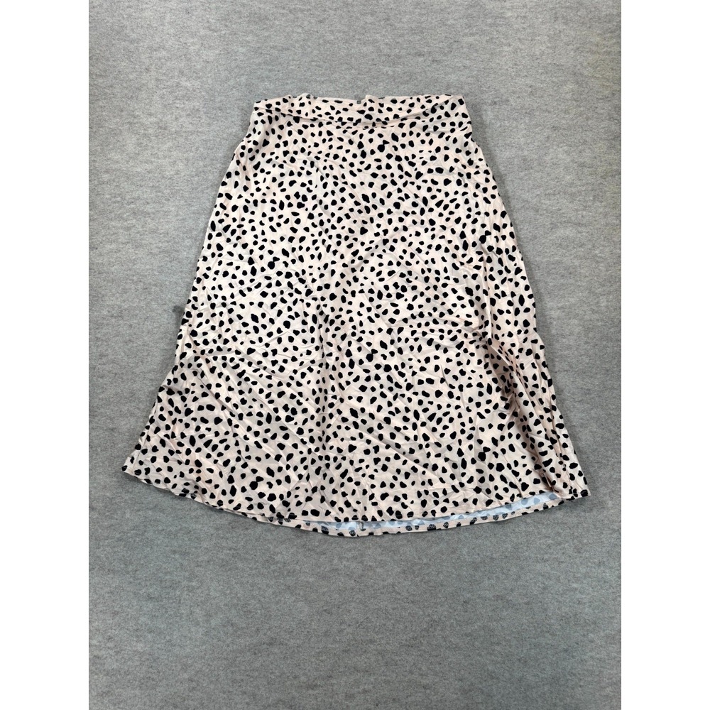 Unbranded Women Beige Animal Print A-Line Midi Skirt Plus Size 0XL Zip Casual